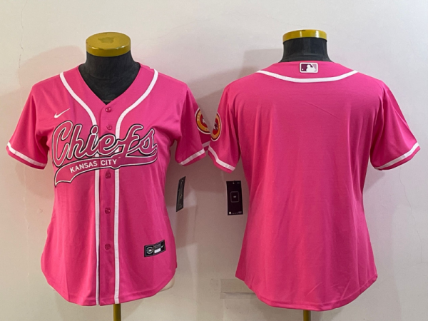 Women Kansas City Chiefs Blank Pink Baseball Nike Jersey