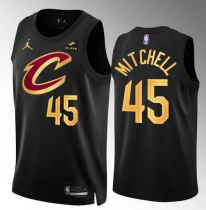 NBA Cleveland Cavaliers #45 Donovan Mitchell  2022/23 Black Jersey