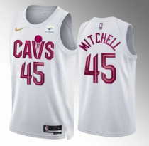 NBA Cleveland Cavaliers #45 Donovan Mitchell  2022/23 White Jersey