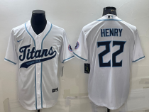 Men's Tennessee Titans #22 Derrick Henry White Baseball Nike Jersey