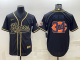 Men's Chicago Bears #34 Walter Payton Black Gold Team Big Logo With Patch Jersey