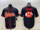 Men's Kansas City Chiefs #15 Patrick Mahomes Black Team Big Logo With Patch Baseball Nike Jersey