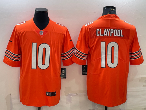 Men's Chicago Bears #10 Chase Claypool Orange Vapor Untouchable Limited Jersey