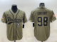 Men's Las Vegas Raiders #98 Maxx Crosby 2022 Olive Salute To Service Baseball Nike Jersey