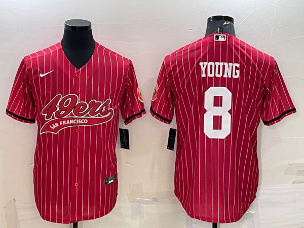 Men's San Francisco 49ers #8 Young Red Baseball Nike Jersey