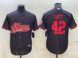 Men's San Francisco 49ers #42 Lott Black Baseball Nike Jersey