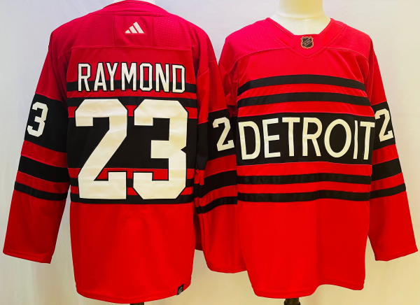 Men's Detroit Red Wings #23 Raymond Red 2022-23 Reverse Retro Jersey