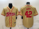 Men's San Francisco 49ers #42 Lott Gold Baseball Nike Jersey