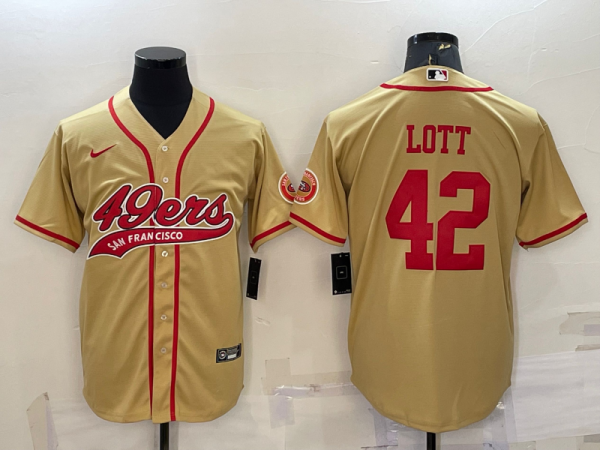 Men's San Francisco 49ers #42 Lott Gold Baseball Nike Jersey