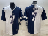Men's Dallas Cowboys #7 Trevon Diggs White/Navy Split Split Vapor Untouchable Limited Jersey