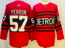 Men's Detroit Red Wings #57 Perron Red 2022-23 Reverse Retro Jersey