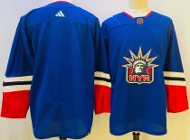 Men's New York Rangers Blank Blue 2022 Reverse Retro Jersey