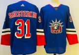 Men's New York Rangers #31 Igor Shesterkin Blue 2022 Reverse Retro Jersey