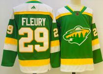Men's Minnesota Wild #29 Marc-Andre Fleury Green 2022 Reverse Retro Jersey
