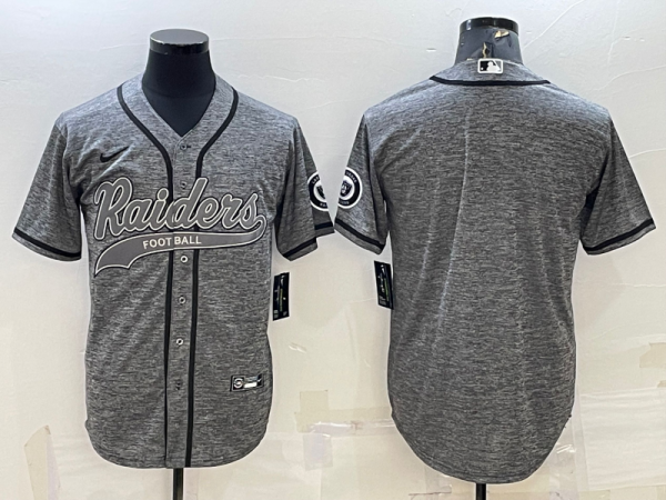 Men's Las Vegas Raiders Blank Grey Baseball Nike Jersey