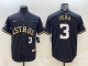MLB Houston Astros #3 Jeremy Peña Black/Gold Jersey