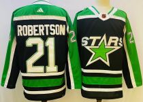 Men's Dallas Stars #21 Robertson 2022 Balck Reverse Retro 2.0 Jersey