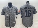 Men's San Francisco 49ers #16 Joe Montana 2022 Olive Salute To Service Baseball Nike Jersey