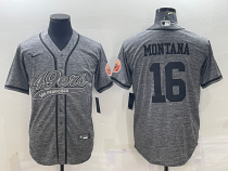 Men's San Francisco 49ers #16 Joe Montana 2022 Olive Salute To Service Baseball Nike Jersey