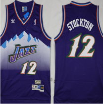 NBA Utah Jazz #12 John Stockton Purple Mitchell & Ness Swingman Jersey