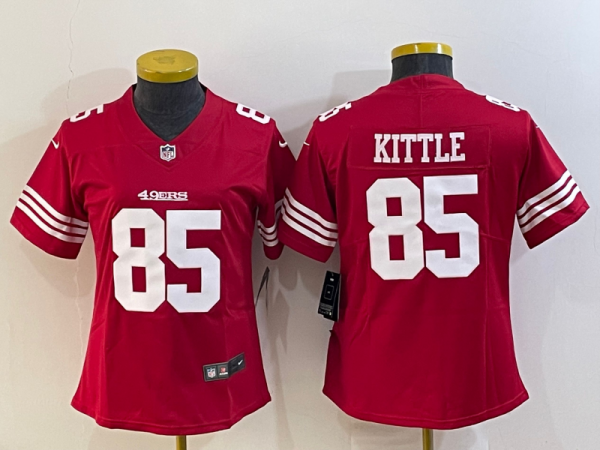 Women San Francisco 49ers #85 George Kittle 2022 New Red Vapor Untouchable Limited Jersey
