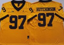NCAA Michigan Wolverines #97 Aidan Hutchinson Yellow Jersey
