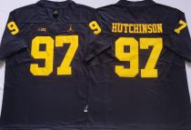 NCAA Michigan Wolverines #97 Aidan Hutchinson Navy Jersey