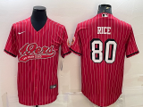 Men's San Francisco 49ers #80 Jerry Rice Red Baseball Nike Jersey
