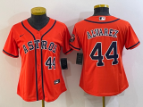 Women MLB Houston Astros #44 Yordan Alvare Orange Game Nike Jersey