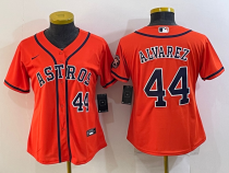 Women MLB Houston Astros #44 Yordan Alvare Orange Game Nike Jersey
