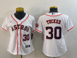 Women MLB Houston Astros #30 Kyle Tucker White Game Nike Jersey