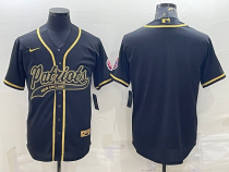 Men's New England Patriots Blank Black/Gold Nike Jersey
