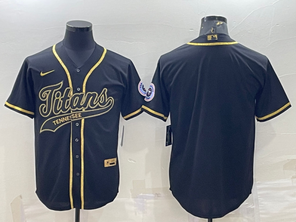 Men'sTennessee Titans Blank Black/Gold Nike Jersey