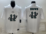 Men's Philadelphia Eagles #11 A. J. Brown White Shadow Logo Limited Limited Jersey