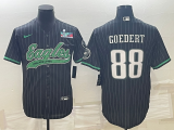 Men's Philadelphia Eagles #88 Dallas Goedert Black With Super Bowl LVII Patch Limited Jersey