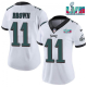 Women Philadelphia Eagles #11 A.J. Brown White Super Bolw LVII Patch Vapor Untouchable Limited Jersey