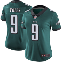 Women Philadelphia Eagles #9 Nick Foles Green Vapor Untouchable Limited Jersey