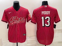 Men's San Francisco 49ers #13 Brock Purdy Red Baseball Nike Jersey