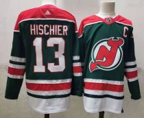 NHL New Jersey Devils #13 Nico Hischier Green 2020 New Adidas Jersey