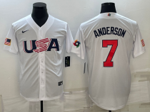 MLB USA Baseball Brady Singer 2023 World Baseball Classic White Jersey