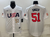 MLB USA Baseball Brady Singer 2023 World Baseball Classic White Jersey
