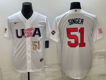 MLB USA Baseball Brady Singer 2023 World Baseball Classic White Jersey
