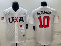 MLB USA Baseball J.T. Realmuto 2023 World Baseball Classic White Jersey