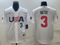 MLB USA Baseball Mookie Betts 2023 World Baseball Classic White Jersey