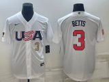 MLB USA Baseball Mookie Betts 2023 World Baseball Classic White Jersey