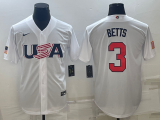 MLB USA Baseball Mookie Betts 2023 World Baseball Classic White Jersey