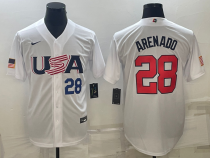MLB USA Baseball Nolan Arenado 2023 World Baseball Classic White Jersey
