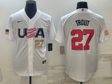 Copy MLB USA Baseball Mike Trout 2023 World Baseball Classic White Jersey