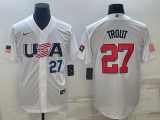 MLB USA Baseball Mike Trout 2023 World Baseball Classic White Jersey