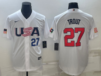 MLB USA Baseball Mike Trout 2023 World Baseball Classic White Jersey